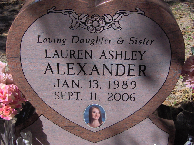 Headstone for Alexander, Lauren Ashley